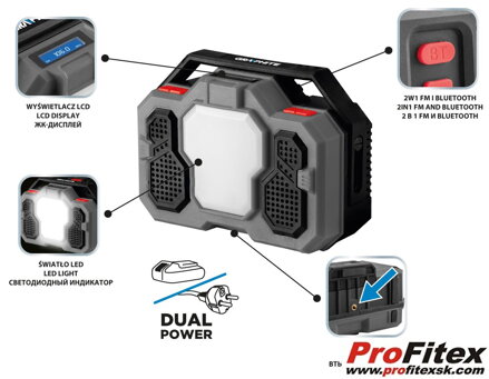Aku-sieťové rádio Energy + 18 V, Li-lon, Graphite 58GE104 