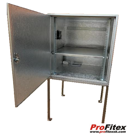 Dátový rozvádzač INOX 24U 1080x600x350 izolovaný s ventilátorom 
