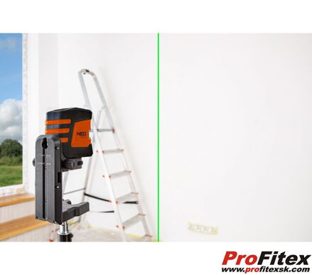 KRÍŽOVÝ LASER 20 M, ZELENÝ, VODOROVNÝ, ZVISLÝ A KRÍŽOVÝ, MAGNETICKÝ DRŽIAK, NEO 75-107