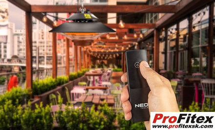 Stropný ohrievač 1 500 W IP44, diaľkové ovládanie NEO 90-034