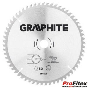 Graphite 55H609 -Rezací kotúč vidiový  450 x 30 mm, 60 zubov